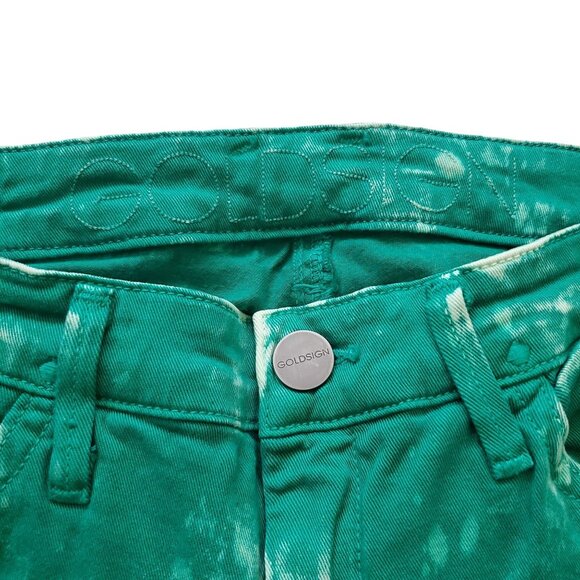 Goldsign Glam boyfriend ankle Bleached Green 5 pockets denim Jeans Size 27 NWOT - Picture 9 of 14